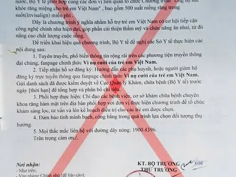 Cảnh báo xuất hiện công văn giả mạo Bộ Y tế để lừa đảo
