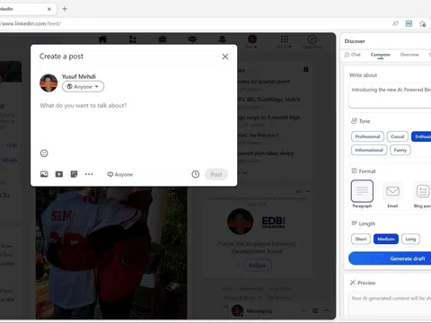Microsoft tích hợp AI thông minh hơn cả ChatGPT vào Bing và Edge