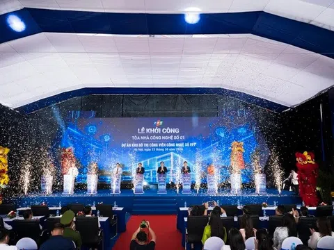 Hà Nội khởi công Tòa nhà Công nghệ số 01 quy mô hơn 1.300 tỷ đồng thuộc Khu đô thị Công viên công nghệ số FPT